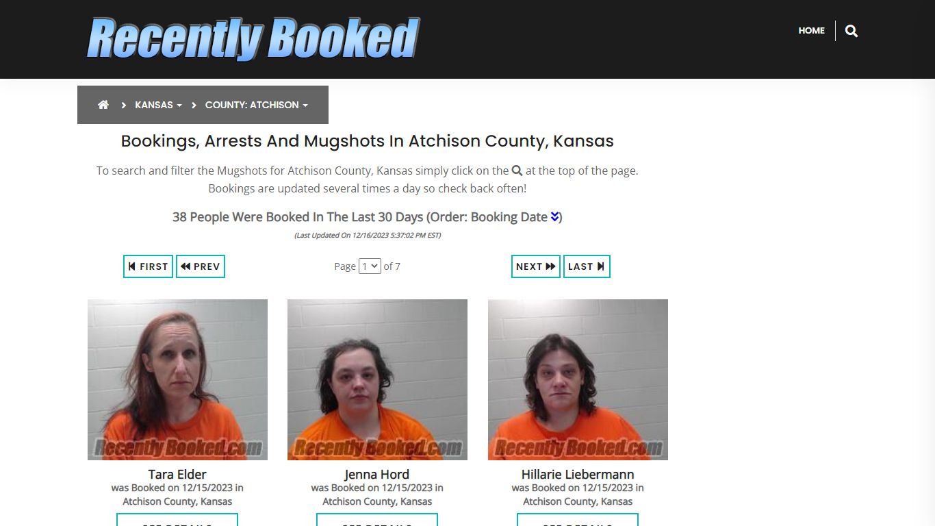 Bookings, Arrests and Mugshots in Atchison County, Kansas
